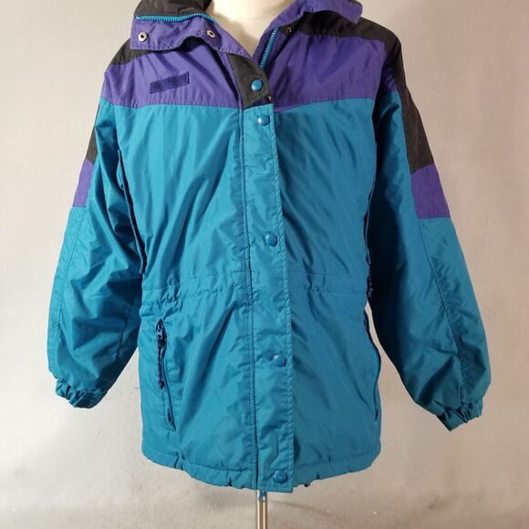 Columbia Ski Jacket Womens Large Parka Coat Blue Color Block Nylon Winter - Picture 3 of 15
